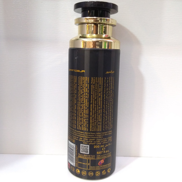 اسپری بدن اینسدینت نویر گرندیور حجم 200 میل Grandeur Instinct Noir Perfume body Spray
