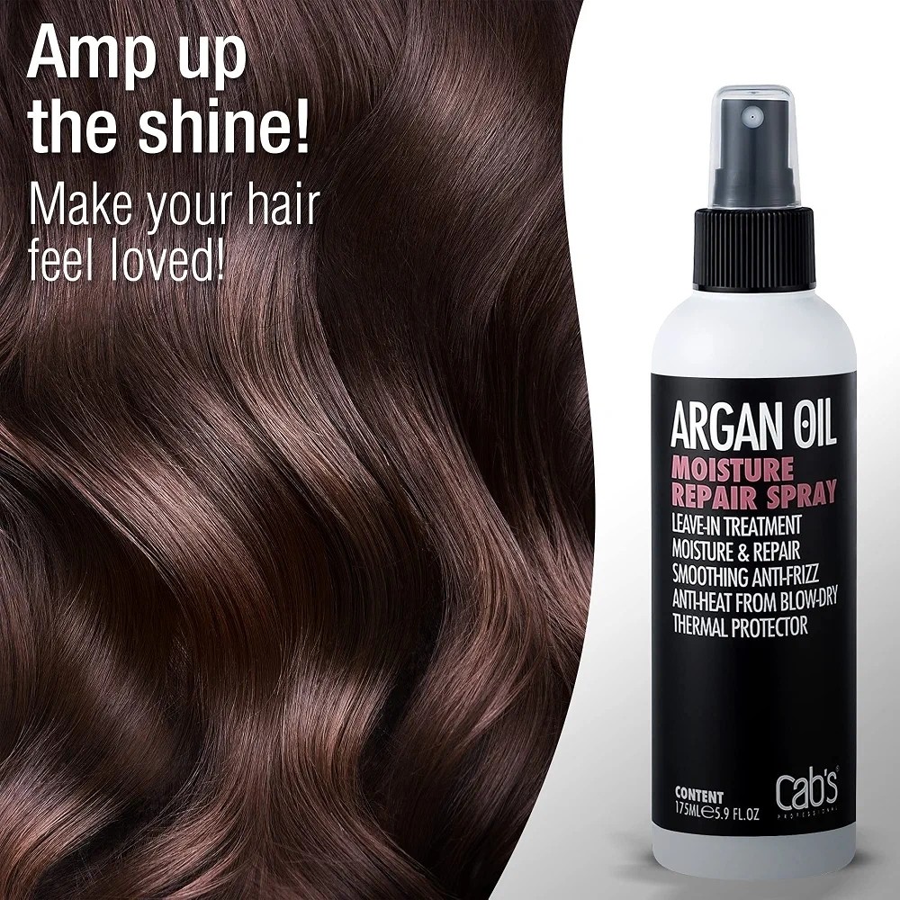 اسپری ترمیم کننده اورژانسی مو آرگان Cabs حجم 175میل Cabs Argan Oil Moisture Repair Hair Spray