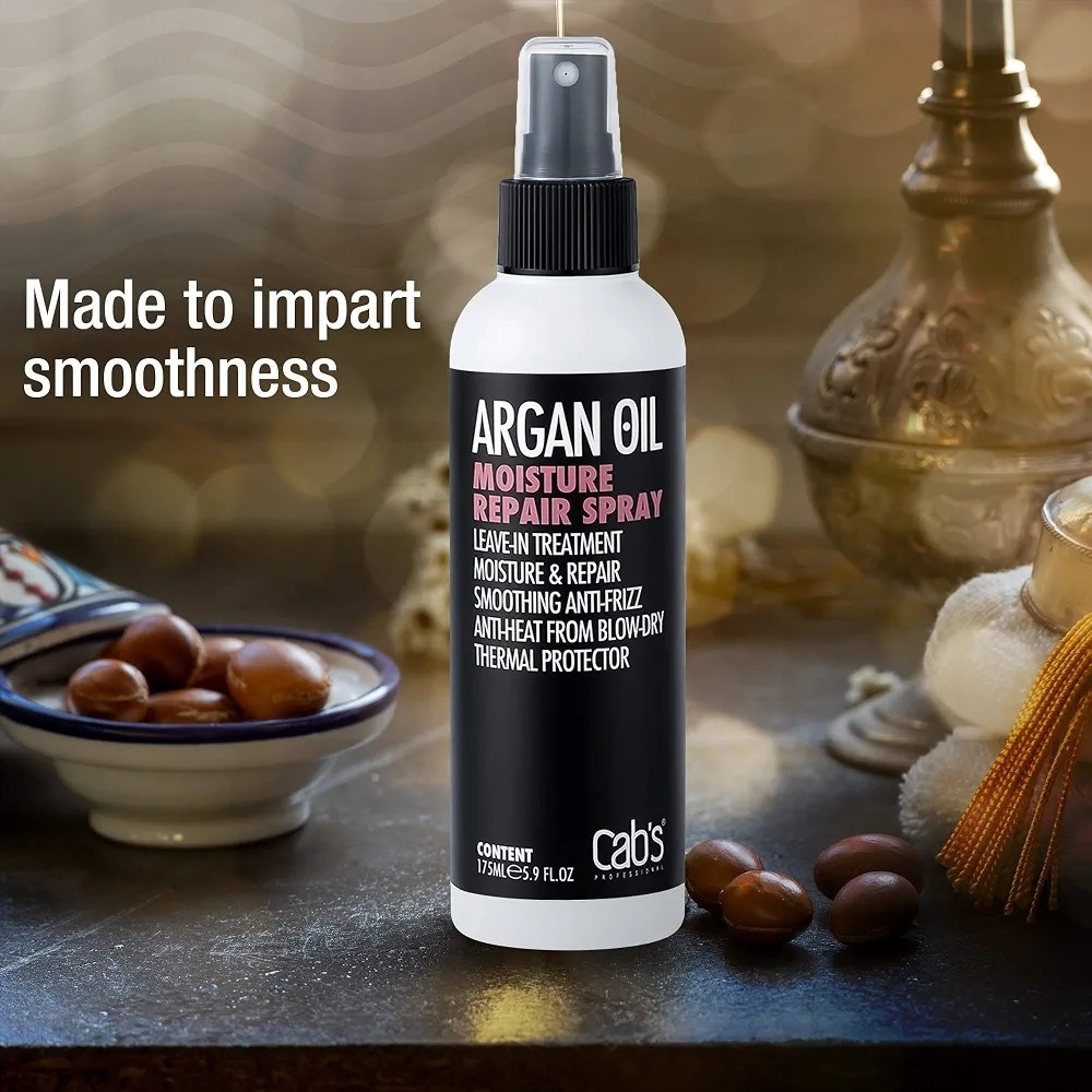 اسپری ترمیم کننده اورژانسی مو آرگان Cabs حجم 175میل Cabs Argan Oil Moisture Repair Hair Spray