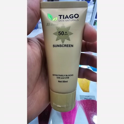 ضد آفتاب تیاگو BB کره ای SPF50 ضد جوش، ضد لک، ضد چروک Oil-Free با هیالورونیک اسید، کلاژن و نیاسینامید