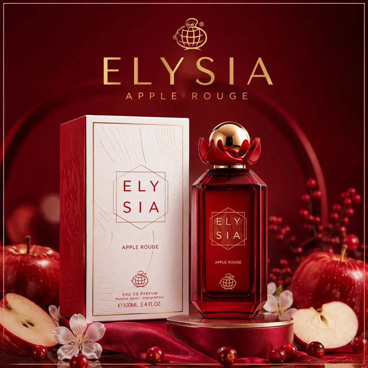 عطر زنانه فراگرنس ورد الیسیا اپل رژ ادو پرفیوم 100 میل الهام گرفته از Kayali Eden Juicy Apple