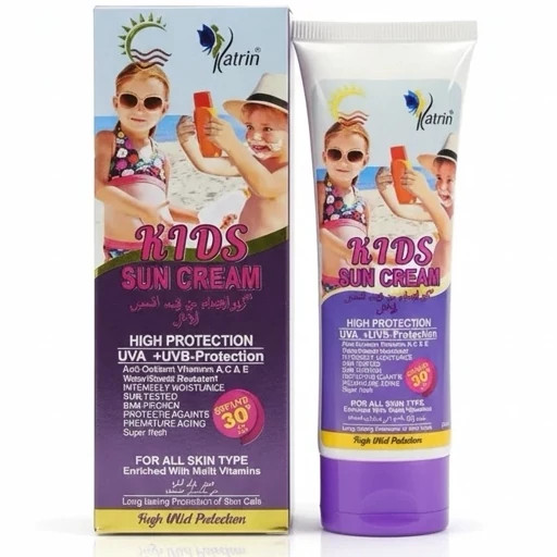 ضد آفتاب کودک SPF 30 بدون رد سفید ویتامین A و E
