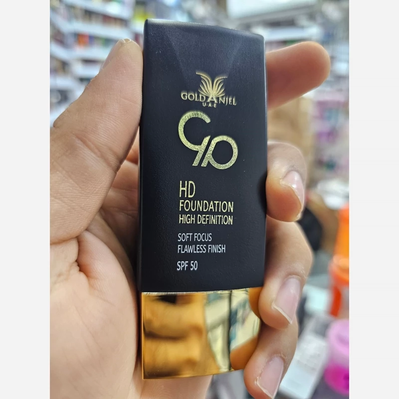 کرم پودر Gold Anjel HD SPF 50 پوشش بالا سایه 1 2 3 حجم 40 میلی