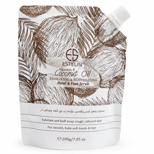 اسکراب پدیکور دست و پا استلین مدل Exfoliating با روغن نارگیل و ویتامین E حجم 200 گرم لایهبردار و آبرسان