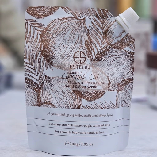 اسکراب پدیکور دست و پا استلین مدل Exfoliating با روغن نارگیل و ویتامین E حجم 200 گرم لایهبردار و آبرسان