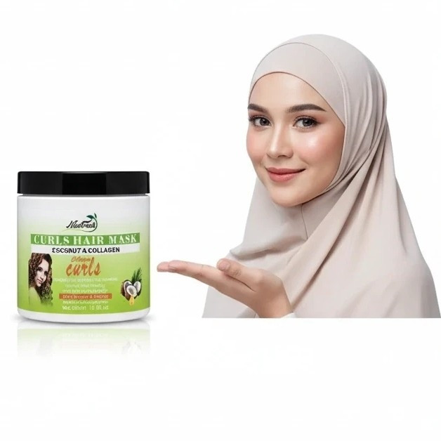 Nice Fresh Italian Bath Mask for Curly Hair, 500ml, Collagen, Kukui Nut, Sulfate-Free, Paraben-Free