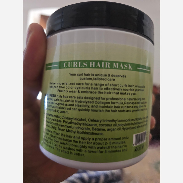 Nice Fresh Italian Bath Mask for Curly Hair, 500ml, Collagen, Kukui Nut, Sulfate-Free, Paraben-Free