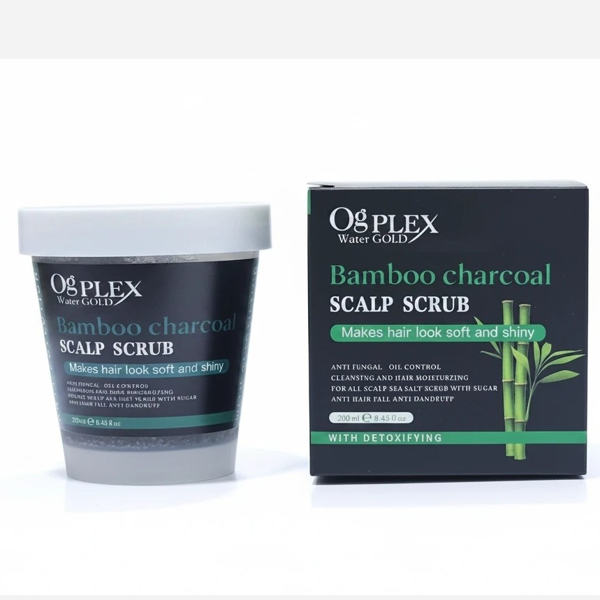 اسکراب کف سر زغال بامبو Ogplex 250ml سم زدایی کنترل چربی و کاهش شوره بدون سولفات و پارابن