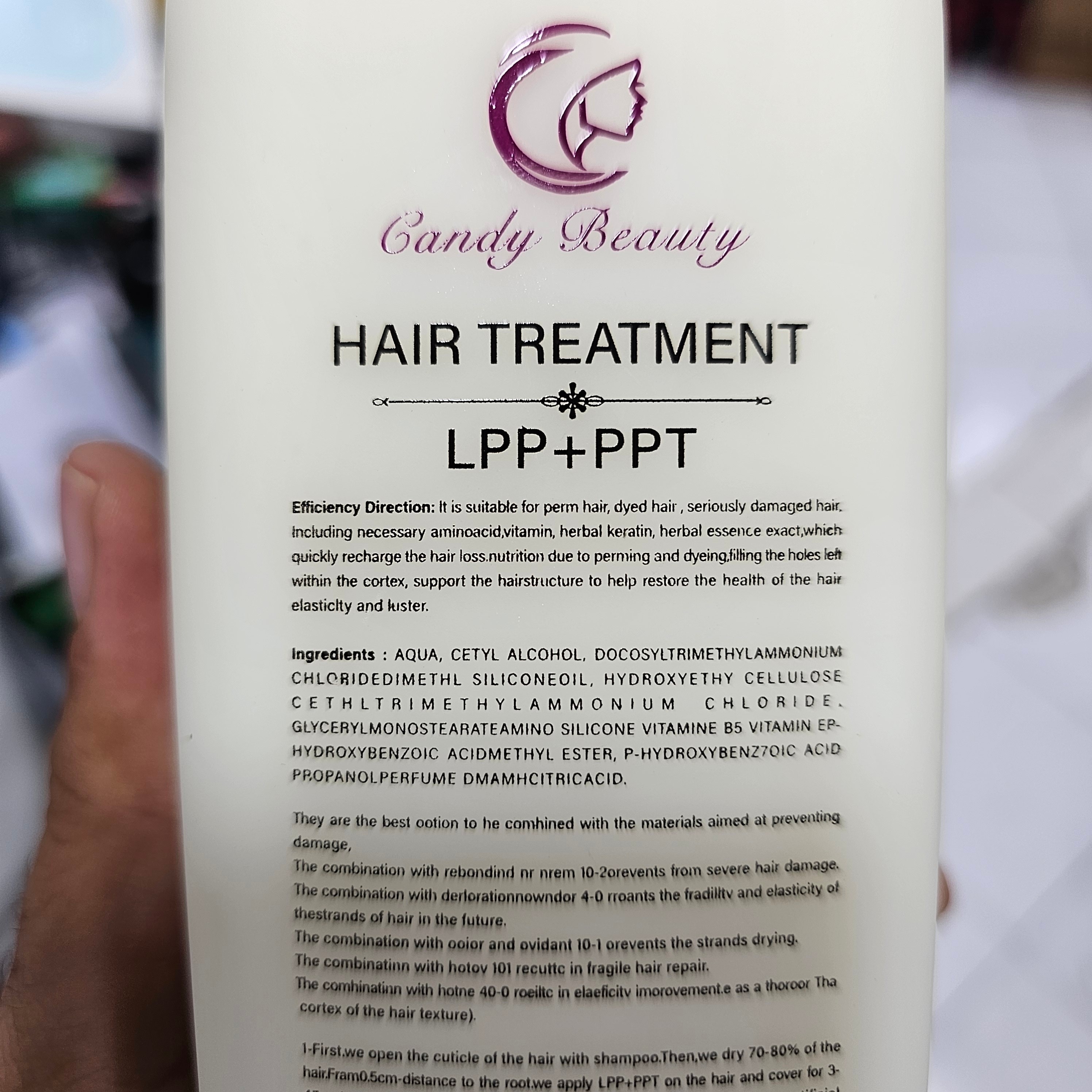 Candy Beauty LPP+PPT Hair Treatment Protein 900ml for damaged, colored, dry hair