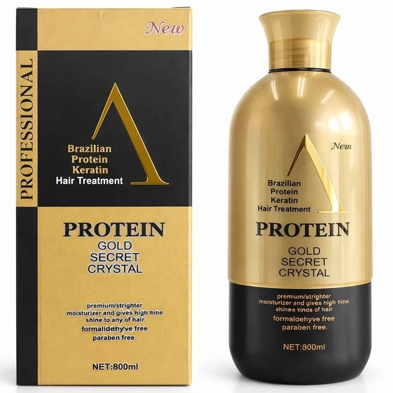 پروتئین A گلد سکرت کریستال اورجینال 800ml – صافی 40-60%, احیا 80-90%, بدون فرمالدهی و پارابن، درمان خشکی مو