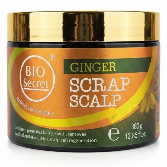اسکراب پوست سر زنجبیل Bio Secret 380 گرم - پاکسازی عمیق، تحریک فولیکولها و تقویت ریشه مو