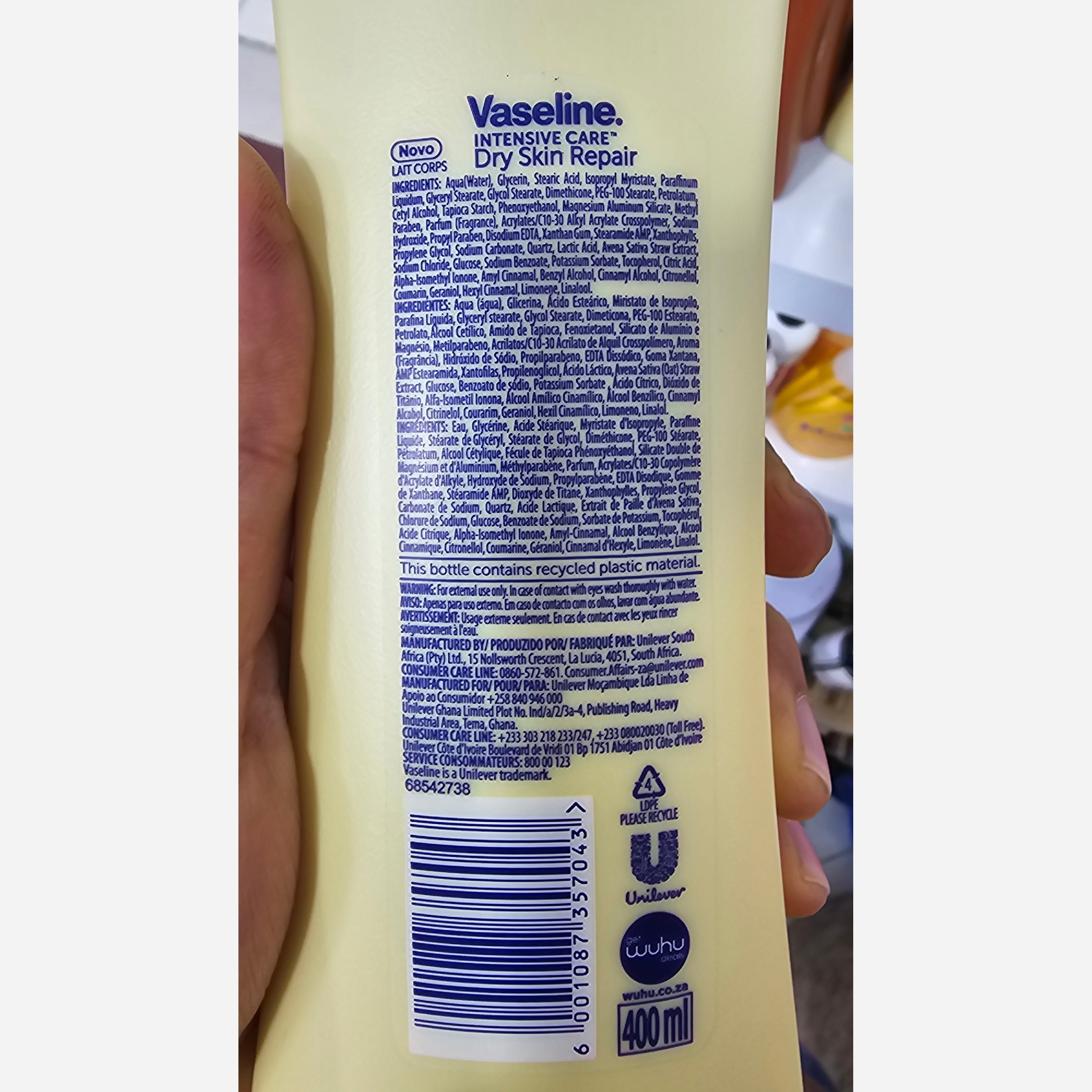 لوسیون وازلین جو دوسر مدل Dry Skin Repair آبرسان و ترمیم کننده پوست خشک حجم 400 میلیلیتر اورجینال