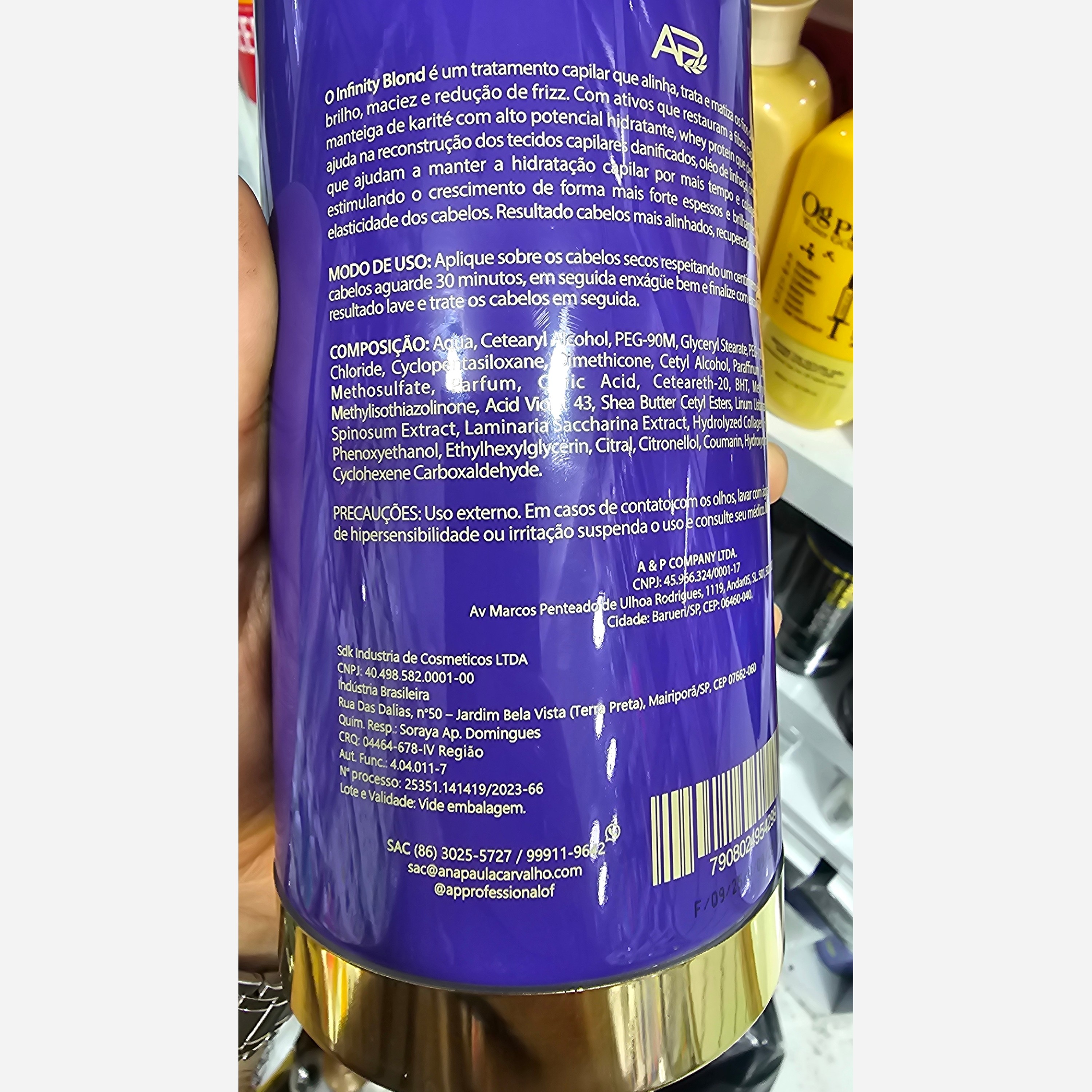 کراتین AP بنفش اینفینیتی 1000ml، پاک، ضدزردی، 2 سال دوام، بدون گاز