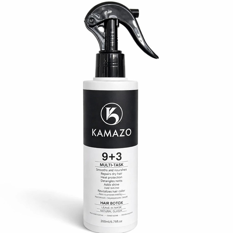 اسپری مو کره ای Kamazo 9+3 Leave-in نرم کننده و احیا کننده موهای وز و موخوره 200ml