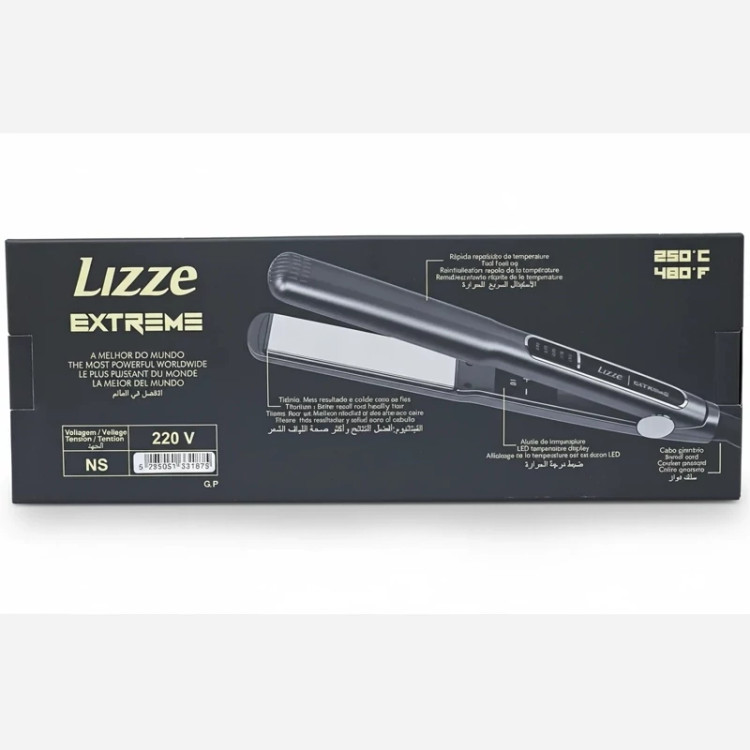 اتو مو لیز مدل Lizze Extreme حرفهای مخصوص کراتین و تراپی با صفحات تیتانیومی و کنترل دمای دیجیتال