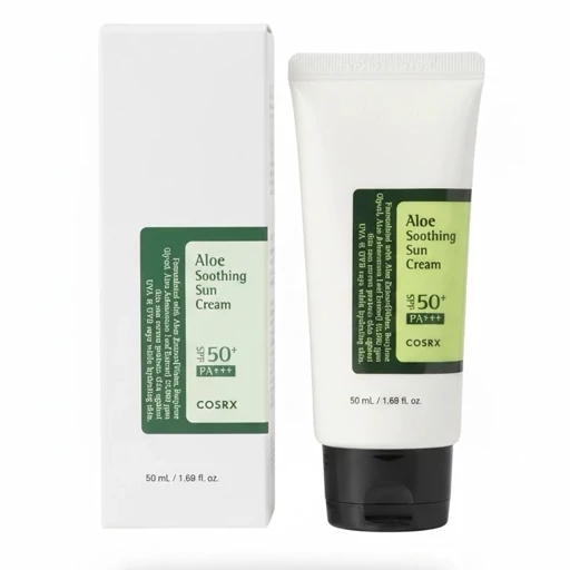 کرم ضد آفتاب کوزارکس مدل Aloe Vera با SPF50 و خاصیت آبرسان و بدون رد سفیدی 50 میلیلیتر
