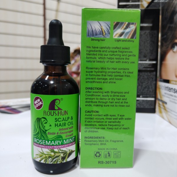روغن رزماری و نعناع روشان 60 میلیلیتر - تقویتکننده رشد مو با بیوتین برای مو خشک، چرب، آسیبدیده