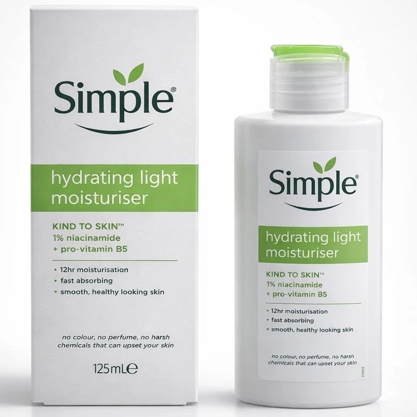 آبرسان و مرطوبکننده لایت سیمپل اورجینال مدل Simple Hydrating Light Moisturiser مخصوص پوستهای خشک و حساس