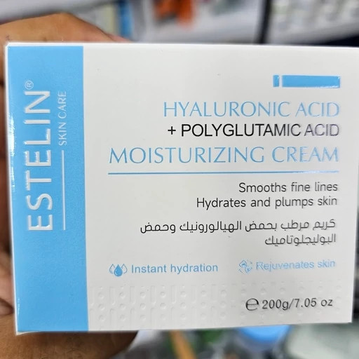 کرم آبرسان و مرطوب کننده استلین مدل هیالورونیک اسید و پلی گلوتامیک اسید برای دست و صورت مناسب انواع پوست 200 گرم