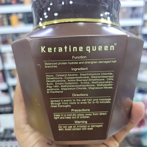 ماسک مو کراتین کوئین برزیلی پروتئین 1000 میلی ترمیم کننده با روغن آرگان برای موهای آسیبدیده و رنگ شده
