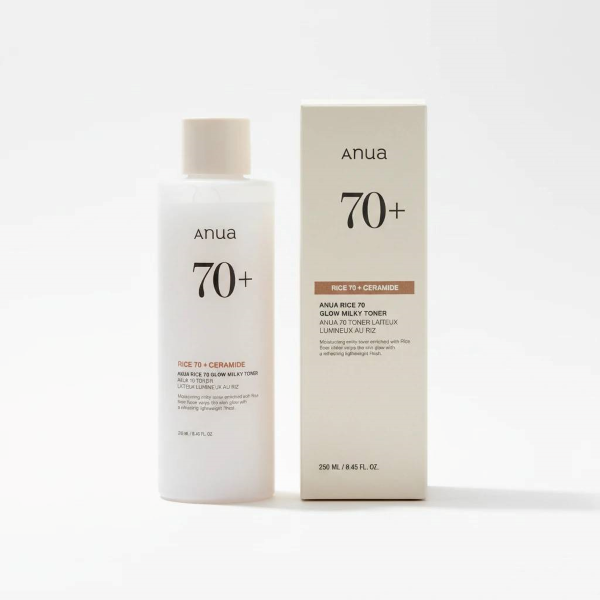 تونر روشن کننده و آبرسان آنوا Rice 70 + Ceramide کاهش لکه حجم 250ML