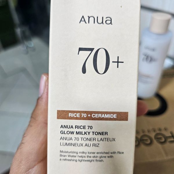 تونر روشن کننده و آبرسان آنوا Rice 70 + Ceramide کاهش لکه حجم 250ML