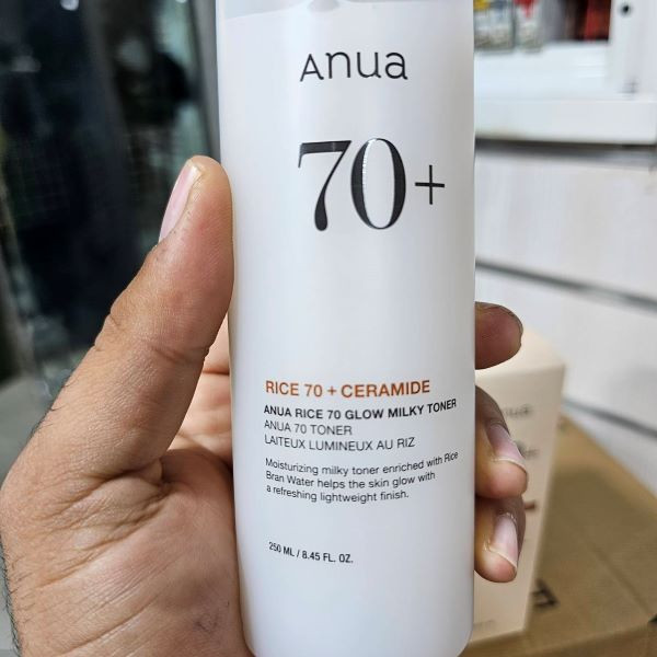 تونر روشن کننده و آبرسان آنوا Rice 70 + Ceramide کاهش لکه حجم 250ML