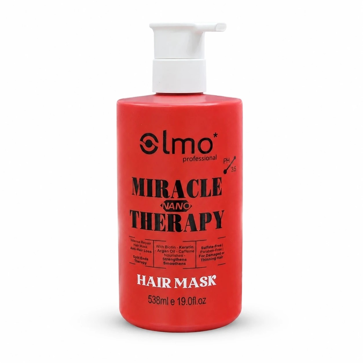 ماسک مو Olmo Miracle Nano 538ml ضد ریزش و تقویت کننده برای موهای آسیبدیده