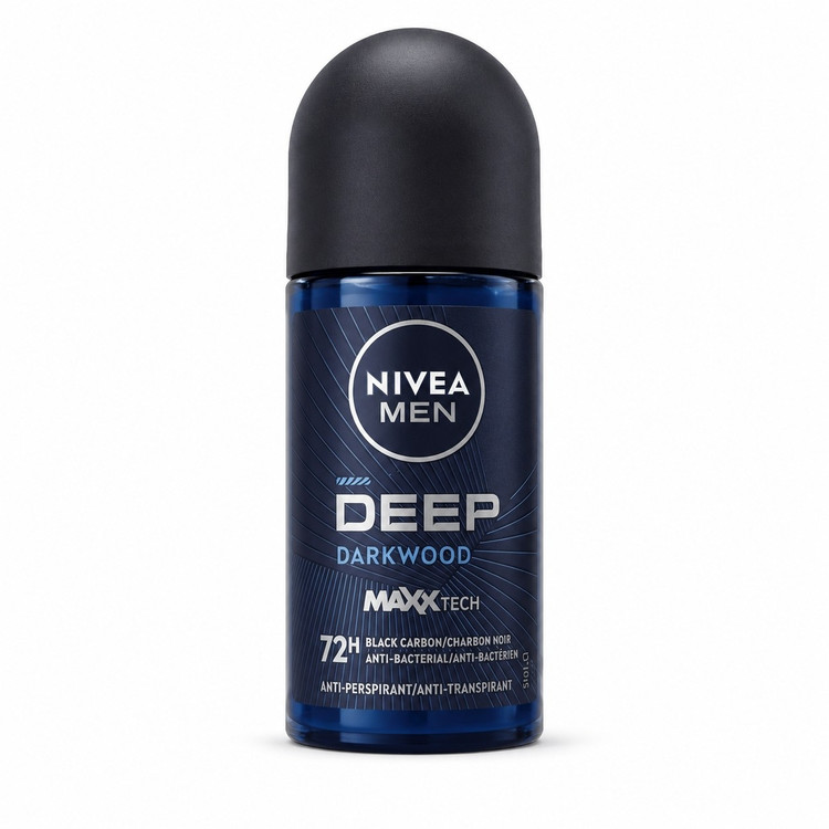 مام رول مردانه نیوا Deep Dark Wood 50ml ضد تعریق 72 ساعته کربن سیاه