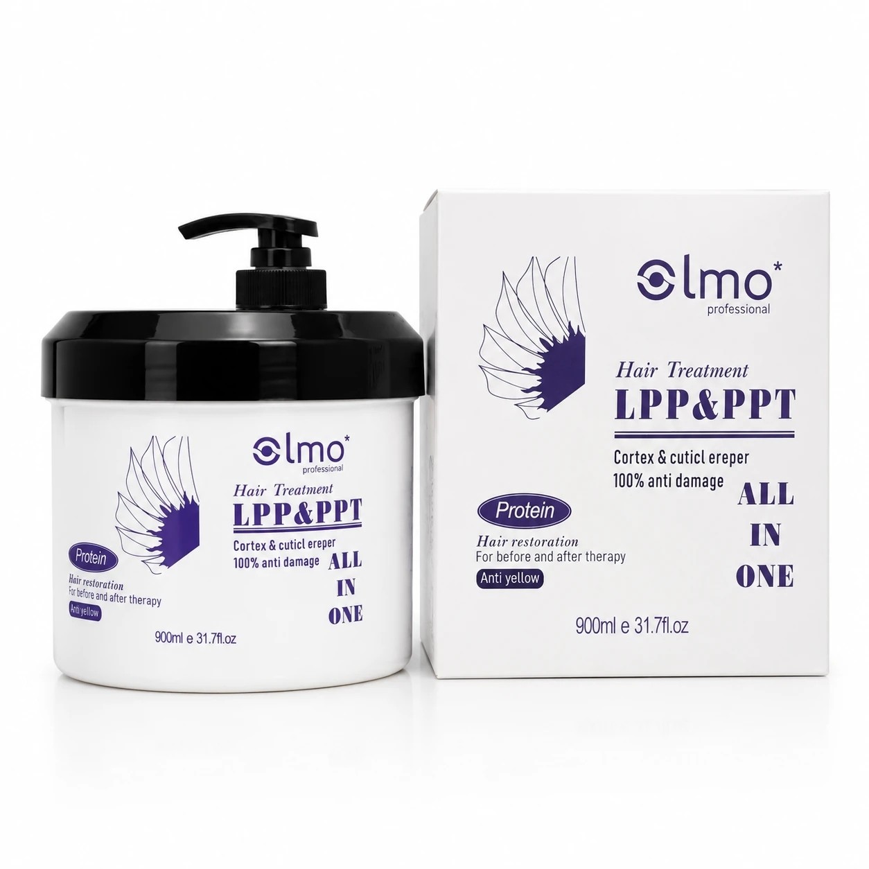 ماسک مو پروتئین اولمو LPP & PPT 900ml بدون سولفات برای موهای آسیبدیده
