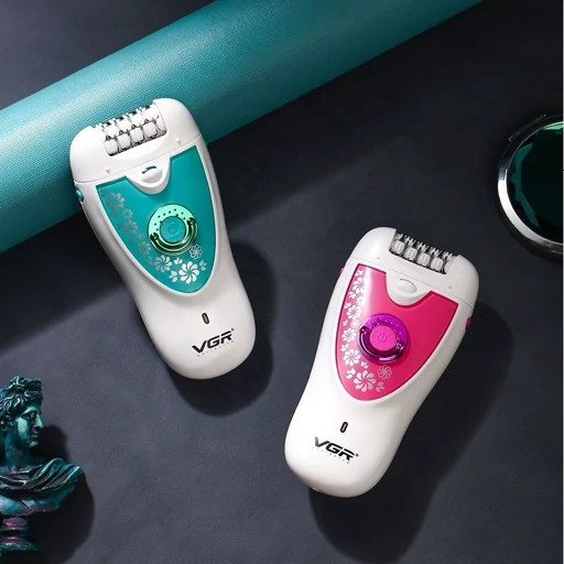 اپیلاتور وی جی ار ضد آب با 2 سر و 2 درپوش محافظ، برش استیل ضد زنگ، کابل USB