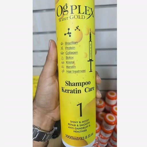 شامپو قبل کراتین OG PLEX Water Gold 1000 میلی - حاوی کراتین و کلاژن برزیلی