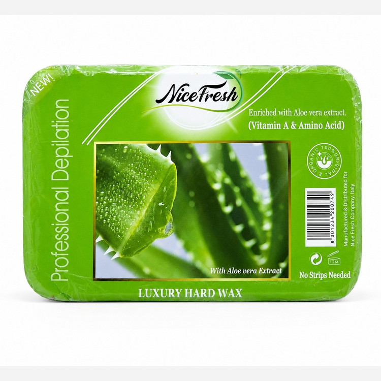 NiceFresh Luxury Hard Wax 800g – Professional No‑Strip Wax with Aloe Vera, Vitamin A, Amino Acid