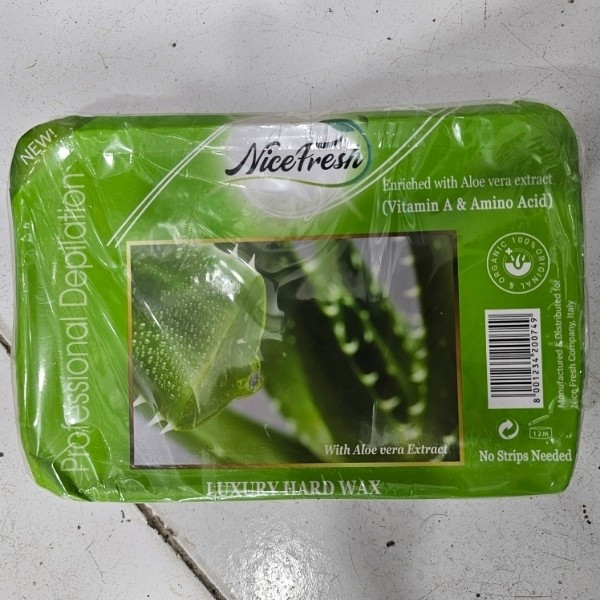 NiceFresh Luxury Hard Wax 800g – Professional No‑Strip Wax with Aloe Vera, Vitamin A, Amino Acid
