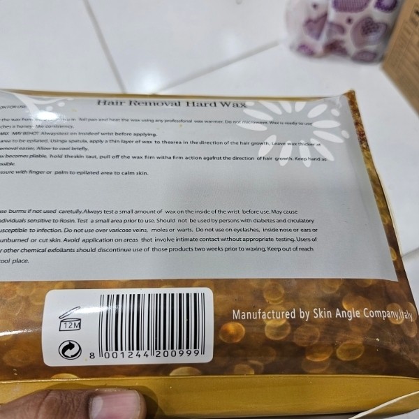 وکس بدن اسکین انجل اورجینال غنی شده با طلای 24 عیار هارد وکس بدون نوار 800 گرمی
