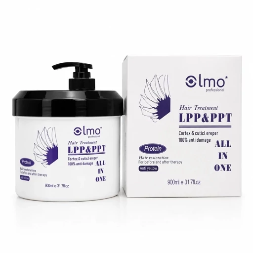 پروتئین مو اولمو دو مرحلهای LPP & PPT 900 میلی لیتر بدون سولفات احیای موهای سوخته و دکلره شده