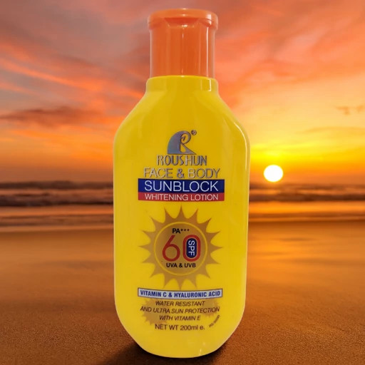 لوسیون ضد آفتاب SPF 60 مقاوم در برابر آب، سفیدکننده 200ml برای صورت و بدن