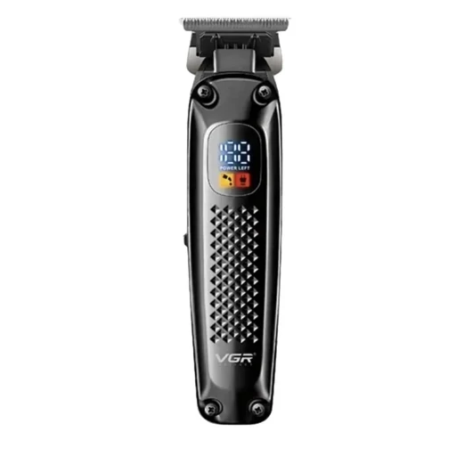 ماشین اصلاح موی سر و صورت وی جی ار VGR V-972 تیغه استیل موتور 6500 دور باتری لیتیوم شارژ Type-C نمایشگر دیجیتال
