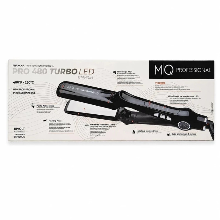 اتو مو ام کیو صفحه تیتانیوم PRO 480 Turbo LED حرفهای 160-250°C برای کراتین بوتاکس پروتئینتراپی