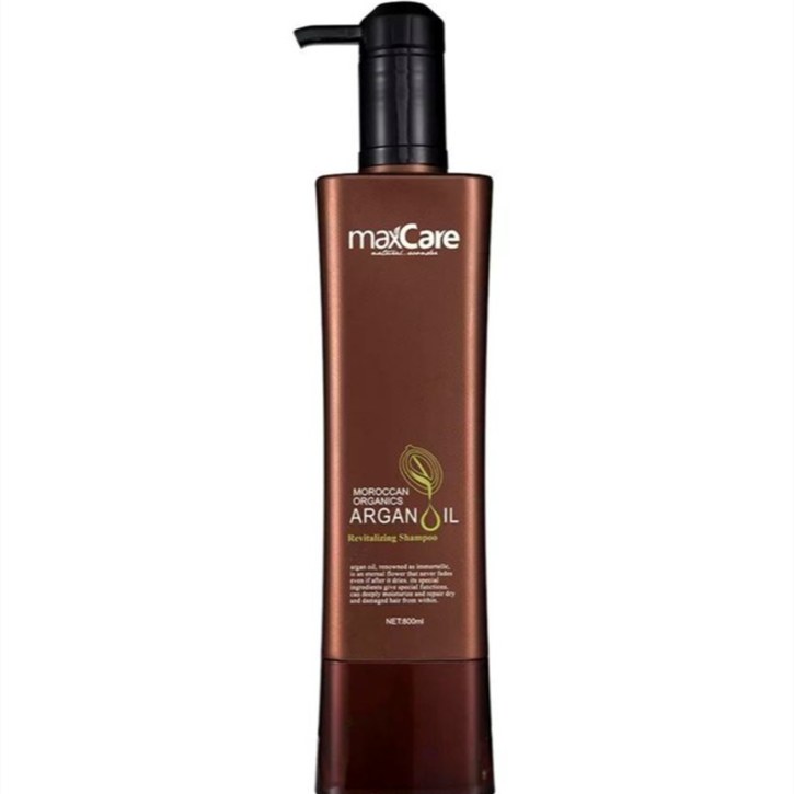 شامپو 800ml احیاکننده مکس کر بدون سولفات سیلیکون پارابن، حاوی روغن آرگان و ویتامین A/E