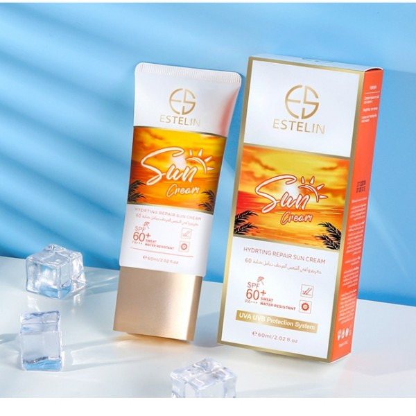 ضد آفتاب استلین SPF60 آبرسان و ترمیم کننده حاوی ویتامین C و هیالورونیک اسید
