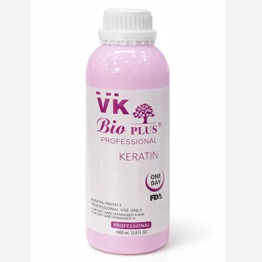کراتین مو وی کی بیو پلاس صورتی (VK Bio Plus Pink Keratin) 1000مل | صافی و احیای بدون قرنطینه