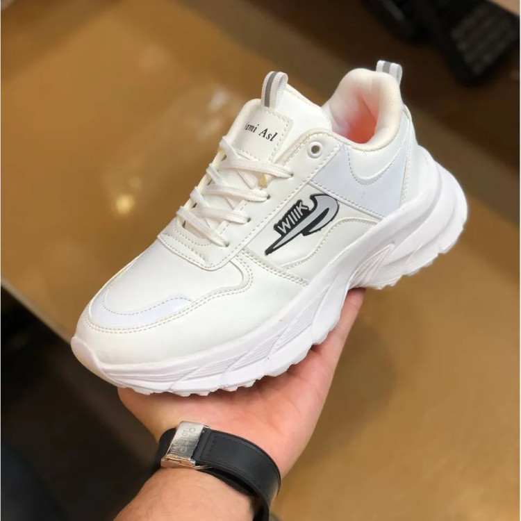 کفش کتانی اسپرت لژدار زنانه مدل نامی سفید