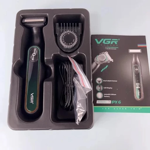 ماشین اصلاح شارژی صورت و بدن ضد آب VGR V-360 استیل ضدزنگ 3میلیمتر باتری 240دقیقه