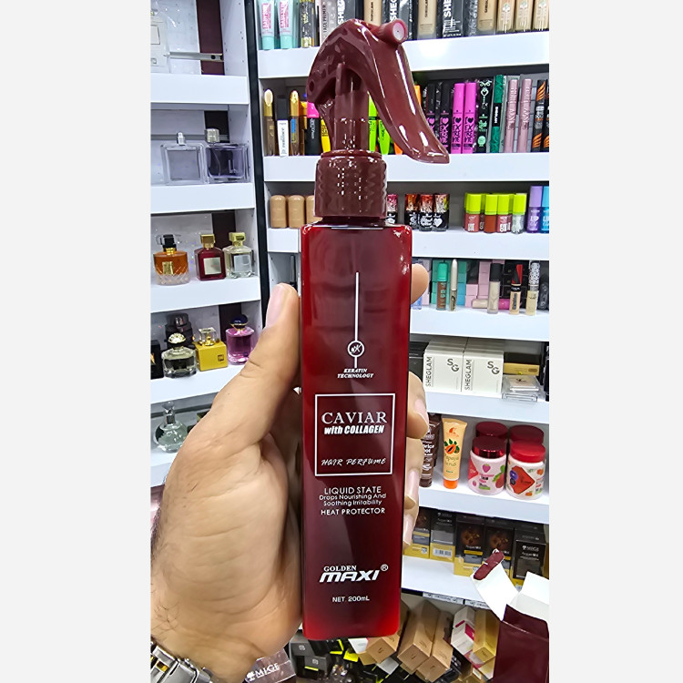 اسپری شیر مو خاویار مکسی گلد اورجینال آبرسان و ضد وز و محافظ حرارت 2 de00ml ساخت ژاپن
