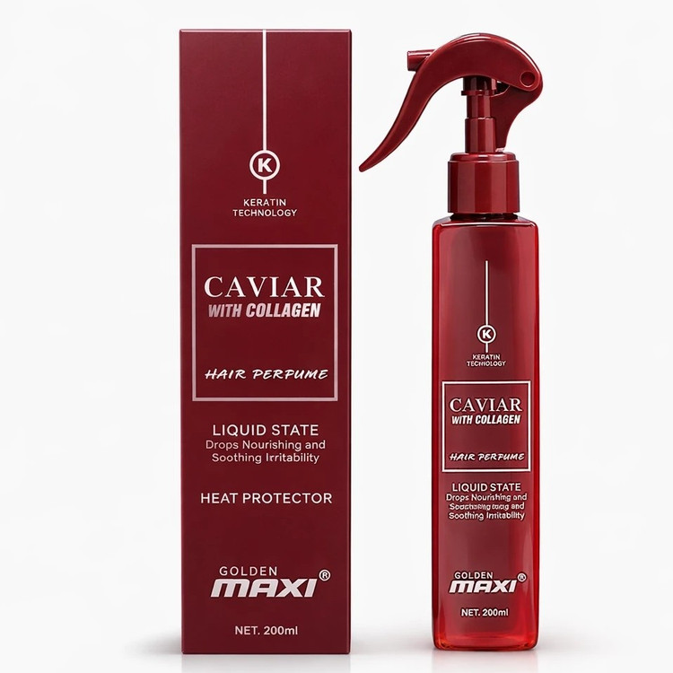 اسپری شیر مو خاویار مکسی گلد اورجینال آبرسان و ضد وز و محافظ حرارت 2 de00ml ساخت ژاپن