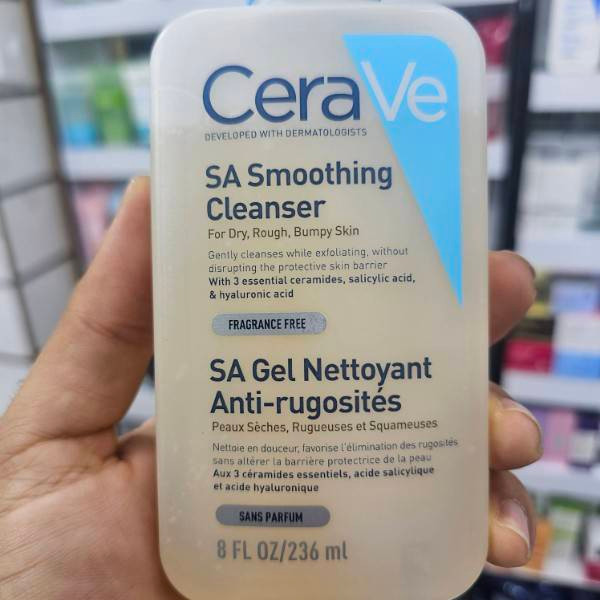 CeraVe SA Smoothing Cleanser ژل شستشوی صورت و بدن پوست خشک 236 میلیلیتر