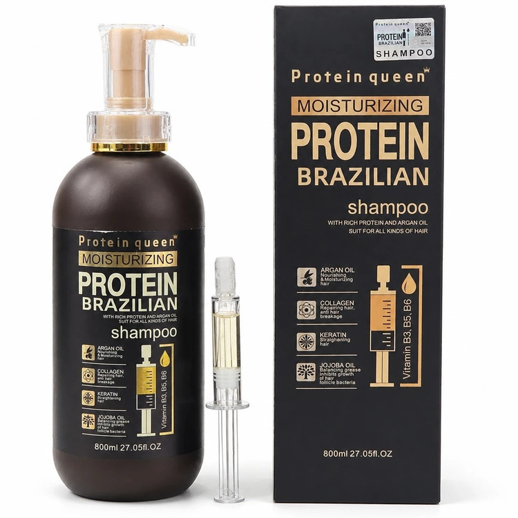 شامپو پروتئین کوئین PROTEIN QUEEN 800ml بدون سولفات، آبرسانی، شاین مو، حاوی روغن آرگان و کراتین