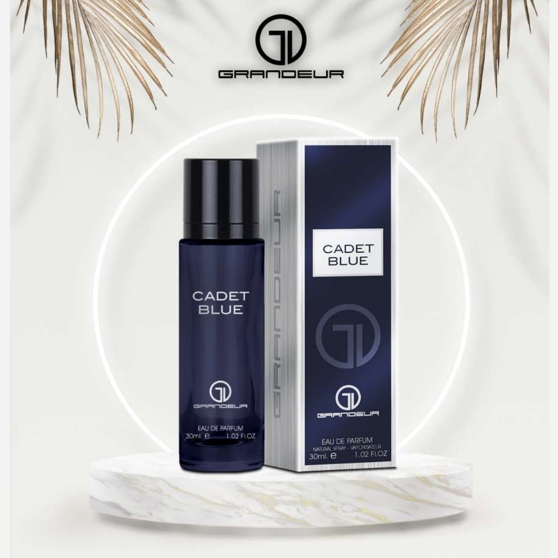 ادکلن 30 میل Grandior CADET BLUE مردانه با رایحه خنک مرکباتی-چوبی، ماندگاری 6 ساعته