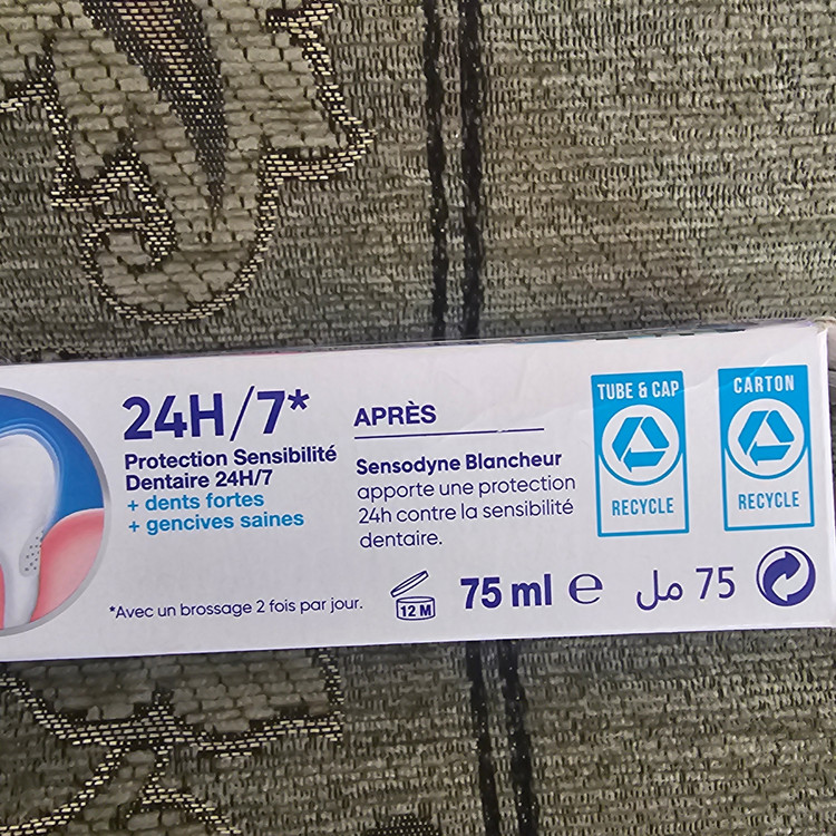 خمیردندان سنسوداین ضد حساسیت 75 میلیلیتر سفید کننده و جرمگیر مدل Douce Blancher